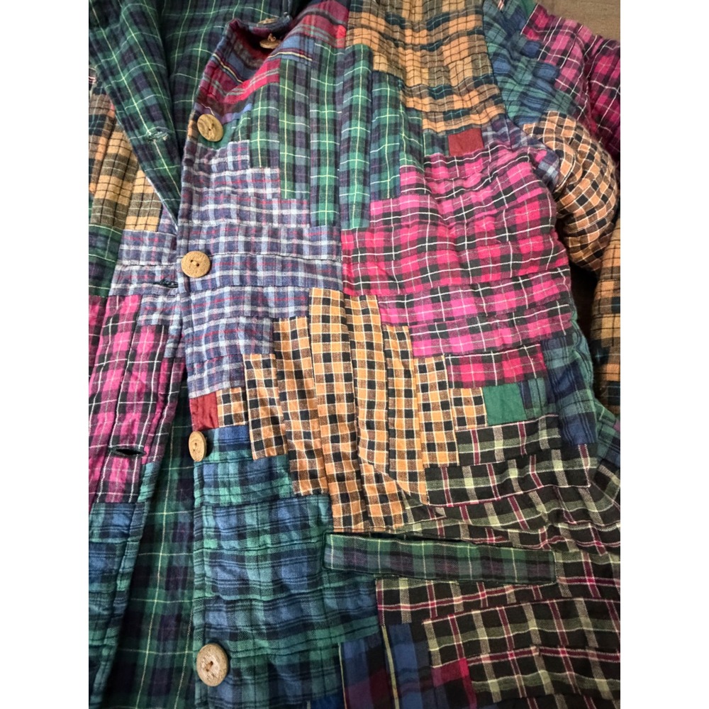 Patch Magic Quilted Plaid Insulated Reversible Button Up Jacket Women's MED - Picture 13 of 14